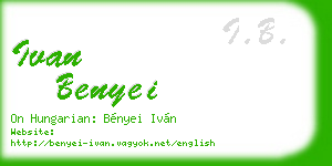 ivan benyei business card